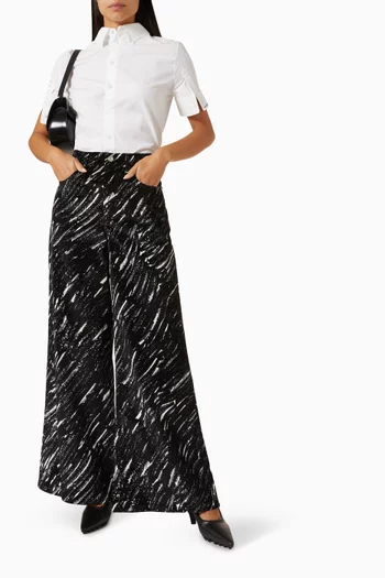 Crayon-print Flocked Jeans