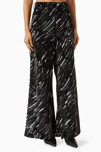 Crayon-print Flocked Jeans