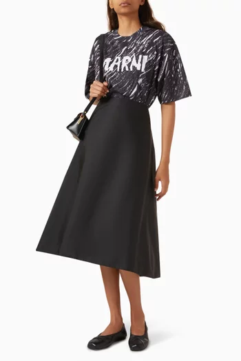 A-line Midi Skirt in Viscose Blend