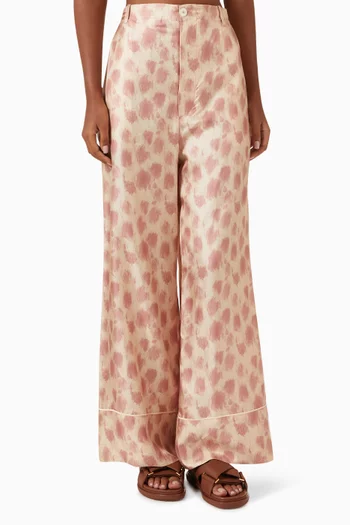 Printed Pyjama Pants in Silk