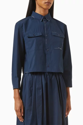 Logo-embroidered Shirt in Cotton