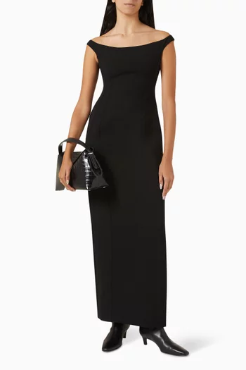 Curved Off-shoulder Maxi Dress
