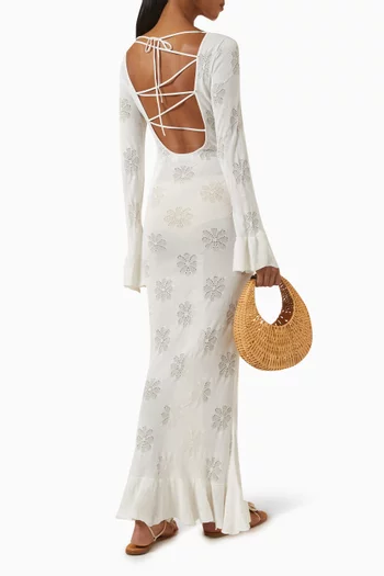 فستان رافاييلا طويل مزيج قطن