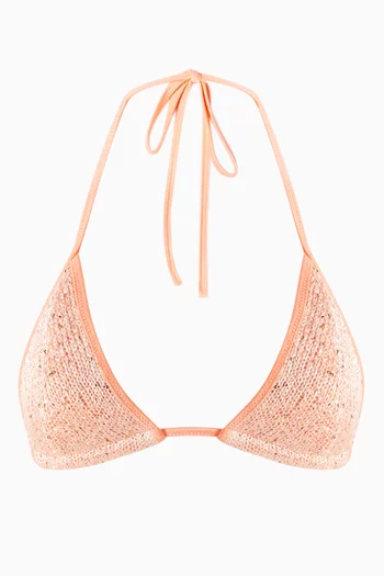 Lio Sequin Bikini Top in Italian Lycra
