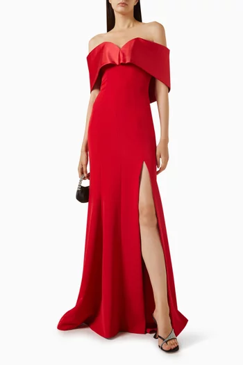 Noura Off-shoulder Maxi Dress in Crepe