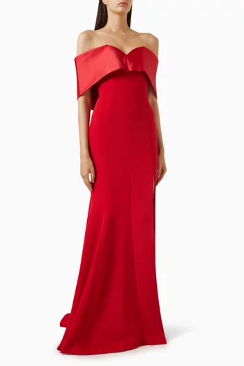 Noura Off-shoulder Maxi Dress in Crepe