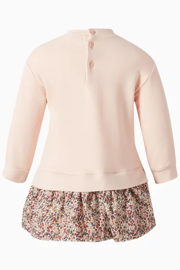 Floral Sweatshirt Dress in Cotton
