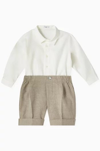 Button-down Shirt Bodysuit in Cotton Voile
