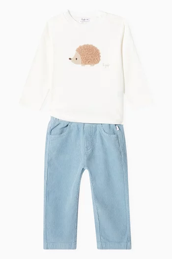Ribbed Velvet Pants in Stretchy Cotton