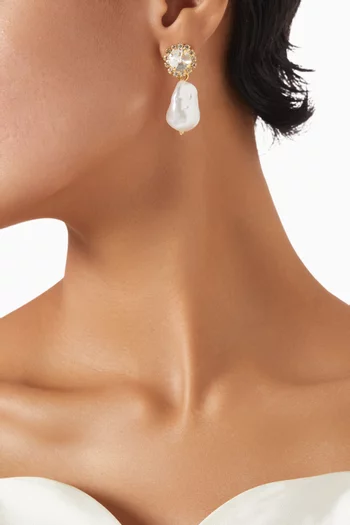 Soleil Pluvieux Drop Earrings in 18kt Gold-plated brass