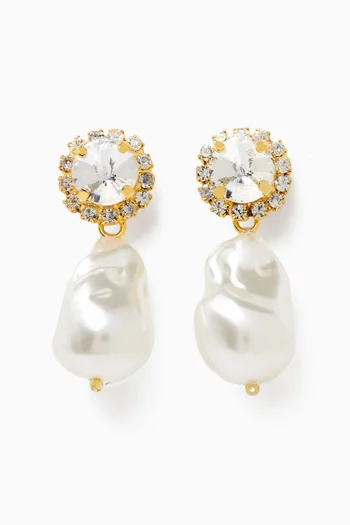 Soleil Pluvieux Drop Earrings in 18kt Gold-plated brass
