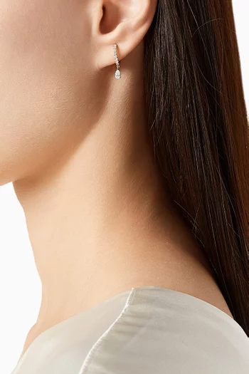 Pear Drop Diamond Hoop Earrings in 18kt Gold