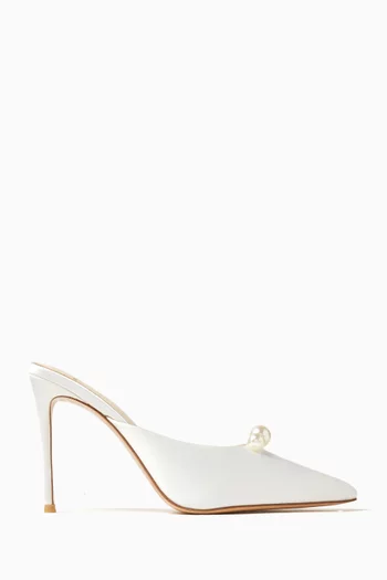 Luv 100 Crystal Mule Sandals in Satin