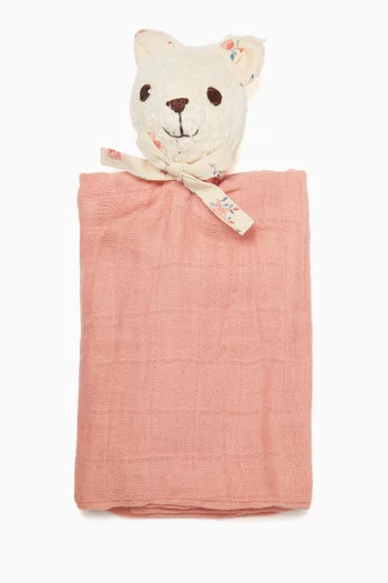 دمية دب وقماش ناعم للحضن قطن عضوي