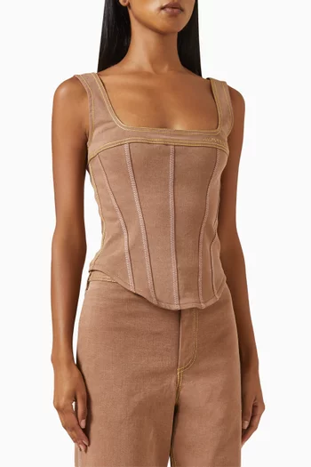 Corset Top in Organic Denim