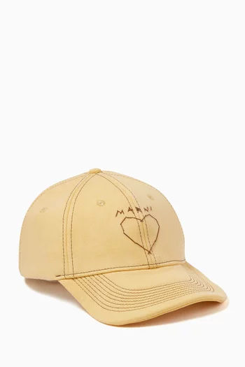 Heart Logo Cap in Organic Denim