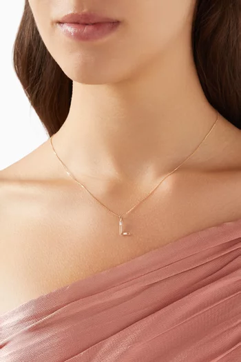 Letter 'L' Initial Pendant Necklace in 18kt Gold