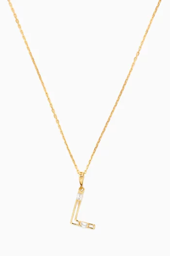 Letter 'L' Initial Pendant Necklace in 18kt Gold
