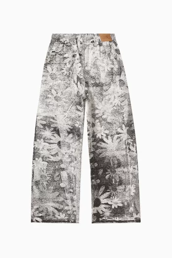 All-over Printed Wide-leg Jeans