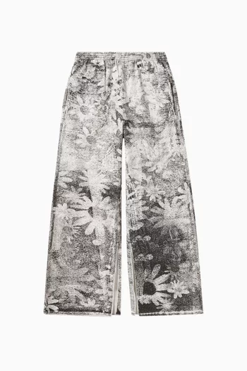 All-over Printed Wide-leg Jeans