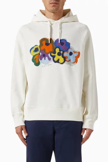 Floral-print Hoodie in Organic Cotton