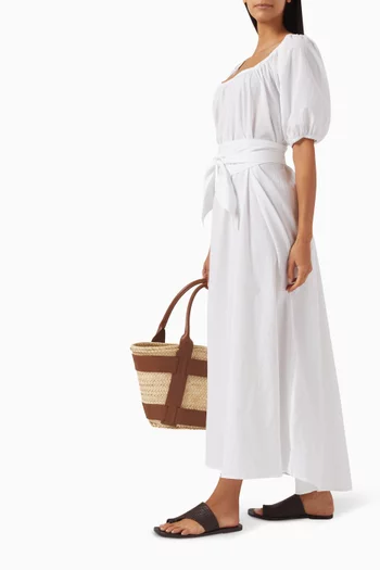 Vivi Belted Maxi Dress in Cotton
