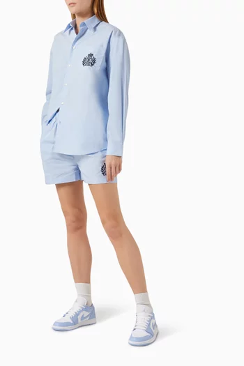 H&W Crest Shorts in Cotton Poplin