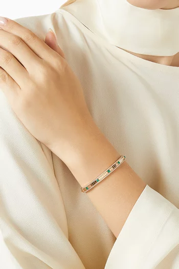 Life Green Agate & Diamond Bracelet in 18kt Rose Gold