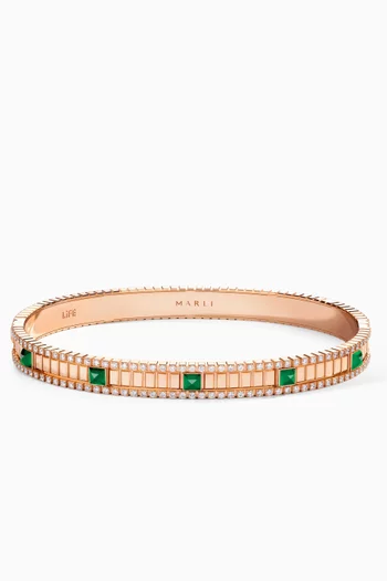 Life Green Agate & Diamond Bracelet in 18kt Rose Gold