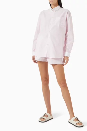 H&W Crest Striped Oversized Shirt in Oxford Cotton