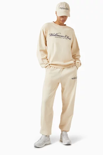 Wellness Club Embroidered Sweatshirt in Cotton-fleece