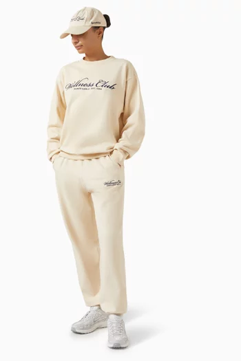 Wellness Club Embroidered Sweatpants in Cotton-fleece