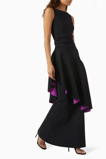 Dorma Ruffle Gown in Stretch-jersey