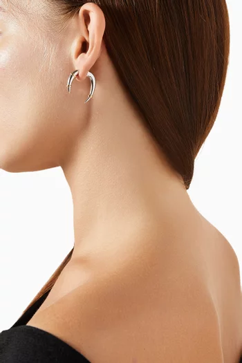 Horn Single Earring in 14kt White Gold