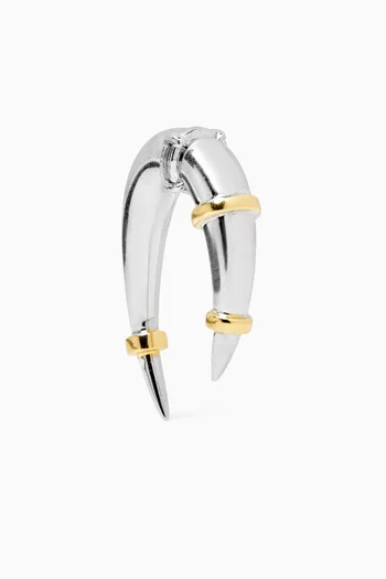 Horn Single Earring in 14kt White Gold