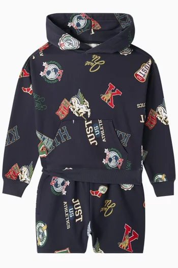 Nelson Printed Hoodie in French Terry