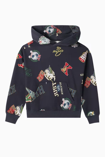 Nelson Printed Hoodie in French Terry