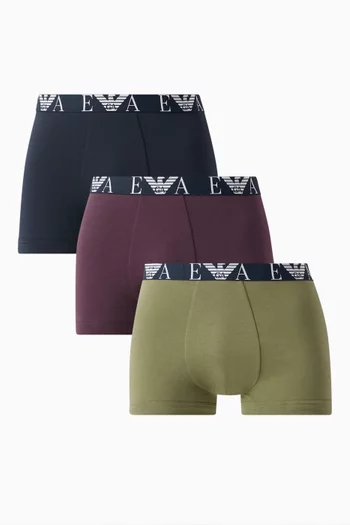 Buy Emporio Armani Multicolour Logo Boxer Briefs in Stretch Cotton Set of 3 For Men Online Ounass Bahrain