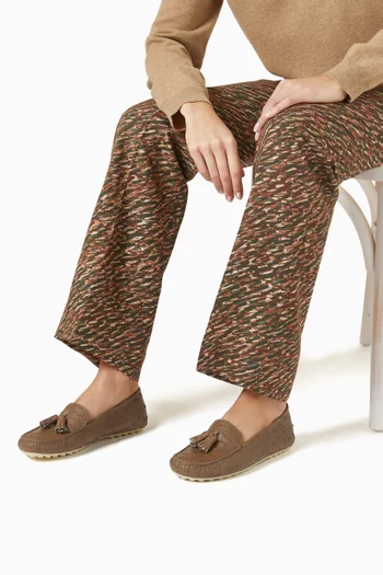 Dot Sole Walk Mocassins in Ostrich Leather