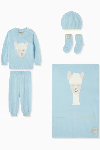 Alpaca Gift Set in Silk-cotton