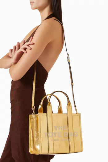 The Small Tote Bag in Metallic Leather