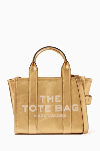 The Small Tote Bag in Metallic Leather