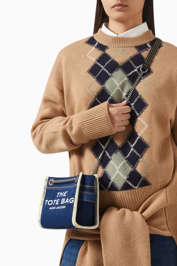 The Mini Chain Tote Bag in Denim