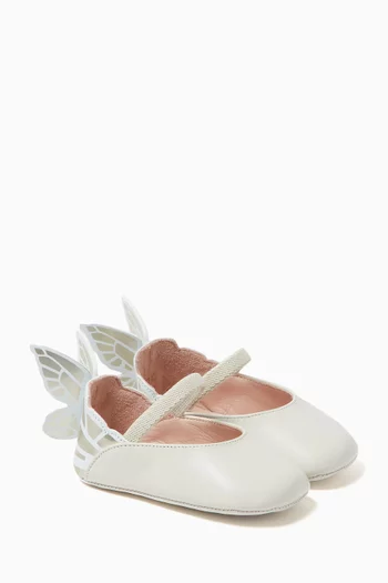 Buy Sophia Webster White Chiara Ballet Flats in Leather For Baby Girls Online Ounass Bahrain