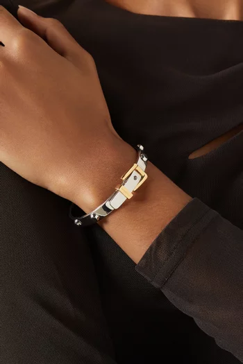 Colby Buckle Bangle in Silver-plated Brass