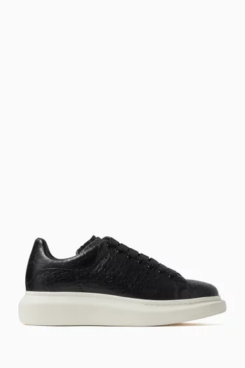 Oversized Sneakers in Grainy Leather