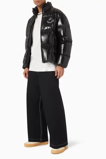 x Palm Angels Simoom Puffer Jacket in Coated Technical Fabric