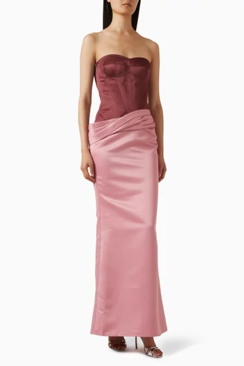 Two-Tone Undressed Gown in Satin