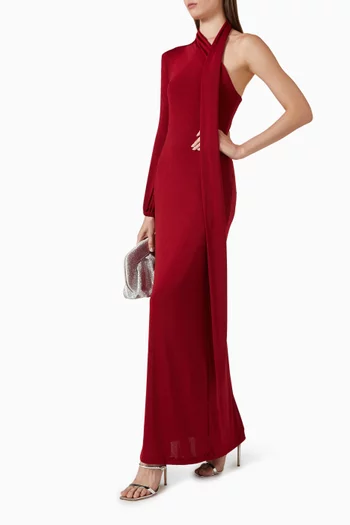 Scarf Maxi Dress in Velvet