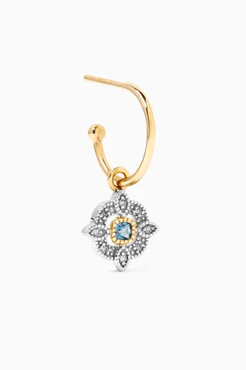 Bettina Diamond & London Topaz Single Earring in 9kt Gold